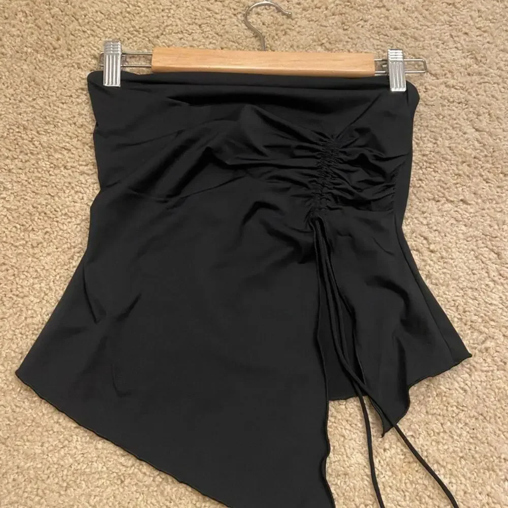 Princess polly black asymmetrical ruched